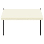 vidaXL Copertină retractabilă, crem, 300x150 cm, țesătură și oțel