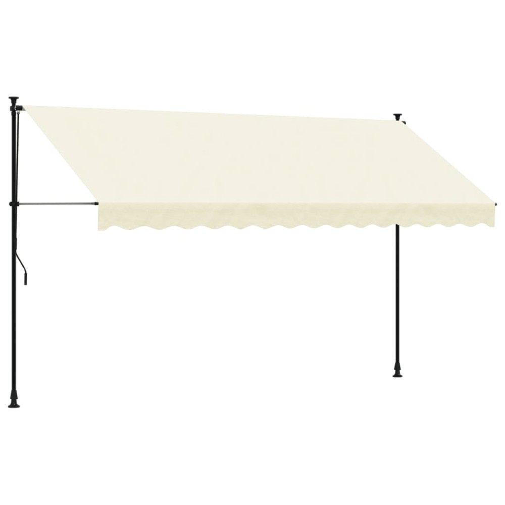 vidaXL Copertină retractabilă, crem, 350x150 cm, țesătură și oțel
