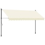 vidaXL Copertină retractabilă, crem, 350x150 cm, țesătură și oțel
