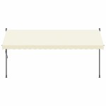 vidaXL Copertină retractabilă, crem, 400x150 cm, țesătură și oțel