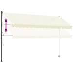 vidaXL Copertină retractabilă, crem, 400x150 cm, țesătură și oțel