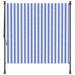 vidaXL Jaluzea rulou de exterior albastru/alb 150x270 cm țesătură/oțel