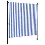vidaXL Jaluzea rulou de exterior albastru/alb 200x270 cm țesătură/oțel