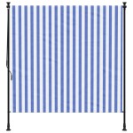 vidaXL Jaluzea rulou de exterior albastru/alb 200x270 cm țesătură/oțel