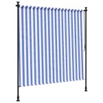 vidaXL Jaluzea rulou de exterior albastru/alb 200x270 cm țesătură/oțel