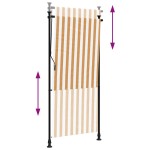 vidaXL Jaluzea rulou de exterior portocaliu/alb 100x270 cm textil/oțel