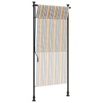 vidaXL Jaluzea rulou de exterior, galben/alb, 120x270 cm țesătură/oțel