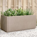 vidaXL Jardinieră de grădină, maro deschis, 80x36x35 cm, PP vidaXL Jardinieră de grădină, maro deschis, 80x36x35 cm, PP