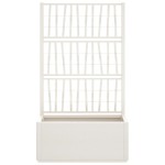 vidaXL Jardinieră de grădină cu spalier, alb, 80x36x140 cm, PP vidaXL Jardinieră de grădină cu spalier, alb, 80x36x140 cm, PP