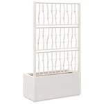 vidaXL Jardinieră de grădină cu spalier, alb, 80x36x140 cm, PP vidaXL Jardinieră de grădină cu spalier, alb, 80x36x140 cm, PP