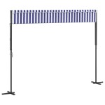 vidaXL Copertină independentă, albastru și alb, 400x300 cm textil/oțel vidaXL Copertină independentă, albastru și alb, 400x300 cm textil/oțel