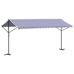 vidaXL Copertină independentă, albastru și alb, 500x300 cm textil/oțel vidaXL Copertină independentă, albastru și alb, 500x300 cm textil/oțel