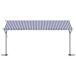 vidaXL Copertină independentă, albastru și alb, 500x300 cm textil/oțel vidaXL Copertină independentă, albastru și alb, 500x300 cm textil/oțel