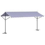 vidaXL Copertină independentă, albastru și alb, 500x300 cm textil/oțel vidaXL Copertină independentă, albastru și alb, 500x300 cm textil/oțel