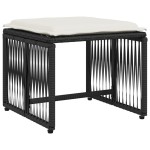 vidaXL Set mobilier de grădină cu perne, 7 piese, negru, poliratan vidaXL Set mobilier de grădină cu perne, 7 piese, negru, poliratan