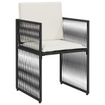vidaXL Set mobilier de grădină cu perne, 7 piese, negru, poliratan vidaXL Set mobilier de grădină cu perne, 7 piese, negru, poliratan