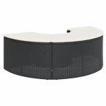 vidaXL Taburet de grădină cu pernă, negru, poliratan