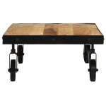 vidaXL Măsuță de cafea cu roți, 100x55x26 cm, lemn masiv de mango
