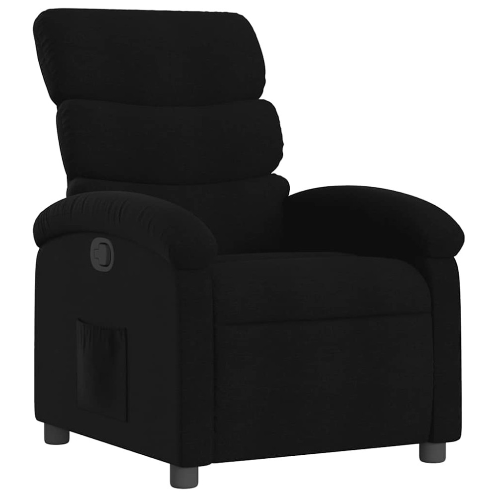 vidaXL Fotoliu rabatabil, negru, material textil