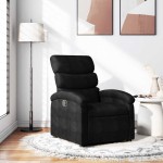 vidaXL Fotoliu rabatabil, negru, material textil vidaXL Fotoliu rabatabil, negru, material textil