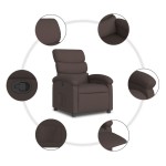 vidaXL Fotoliu rabatabil, maro închis, material textil