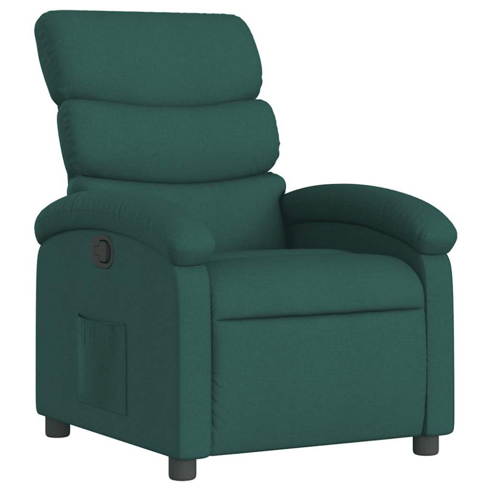 vidaXL Fotoliu rabatabil, verde închis, material textil