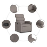 vidaXL Fotoliu rabatabil, gri taupe, material textil