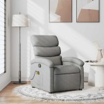 vidaXL Fotoliu de masaj rabatabil, gri deschis, textil vidaXL Fotoliu de masaj rabatabil, gri deschis, textil