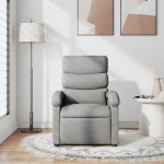 vidaXL Fotoliu de masaj rabatabil, gri deschis, textil vidaXL Fotoliu de masaj rabatabil, gri deschis, textil
