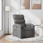 vidaXL Fotoliu de masaj rabatabil, gri închis, material textil vidaXL Fotoliu de masaj rabatabil, gri închis, material textil