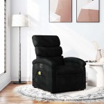 vidaXL Fotoliu de masaj rabatabil, negru, material textil vidaXL Fotoliu de masaj rabatabil, negru, material textil