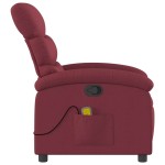 vidaXL Fotoliu de masaj rabatabil, roșu vin, material textil vidaXL Fotoliu de masaj rabatabil, roșu vin, material textil