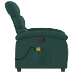 vidaXL Fotoliu de masaj rabatabil, verde închis, material textil vidaXL Fotoliu de masaj rabatabil, verde închis, material textil