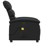 vidaXL Fotoliu rabatabil cu masaj, negru, piele ecologică