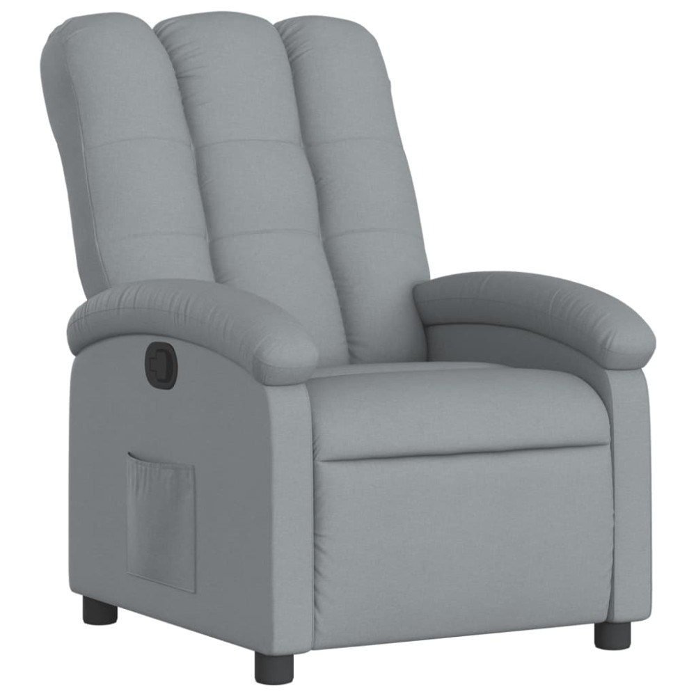 vidaXL Fotoliu rabatabil, gri deschis, material textil