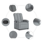 vidaXL Fotoliu rabatabil, gri deschis, material textil