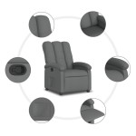 vidaXL Fotoliu rabatabil, gri închis, material textil