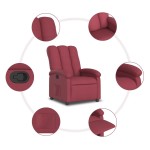 vidaXL Fotoliu rabatabil, roșu vin, material textil vidaXL Fotoliu rabatabil, roșu vin, material textil