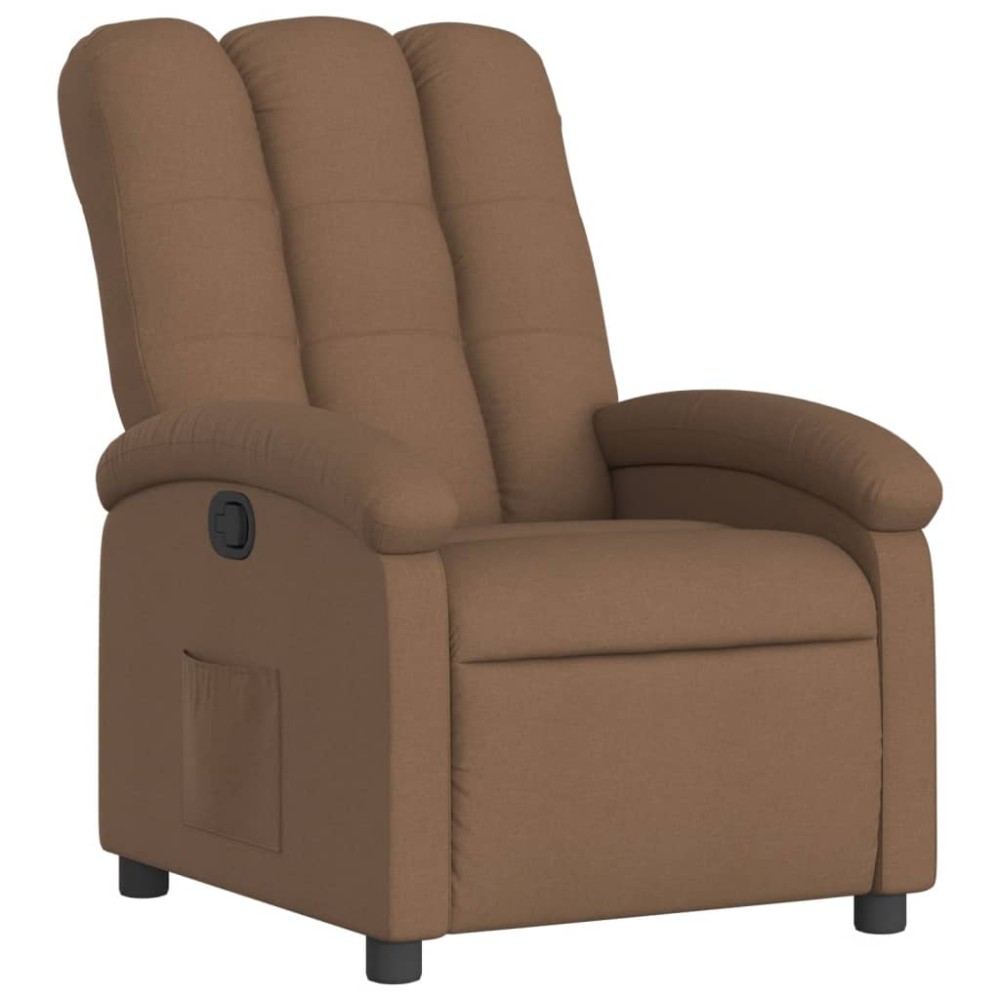 vidaXL Fotoliu rabatabil, maro, material textil