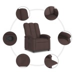 vidaXL Fotoliu rabatabil, maro închis, material textil