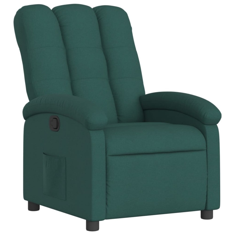 vidaXL Fotoliu rabatabil, verde închis, material textil