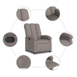 vidaXL Fotoliu rabatabil, gri taupe, material textil