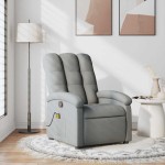 vidaXL Fotoliu de masaj rabatabil, gri deschis, textil vidaXL Fotoliu de masaj rabatabil, gri deschis, textil