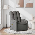 vidaXL Fotoliu de masaj rabatabil, gri închis, material textil vidaXL Fotoliu de masaj rabatabil, gri închis, material textil