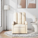 vidaXL Fotoliu rabatabil de masaj, crem, material textil