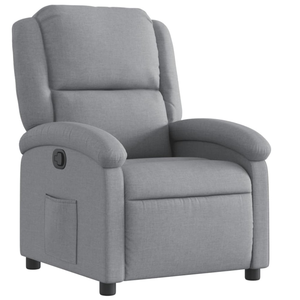 vidaXL Fotoliu rabatabil, gri deschis, material textil