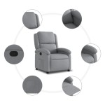 vidaXL Fotoliu rabatabil, gri deschis, material textil