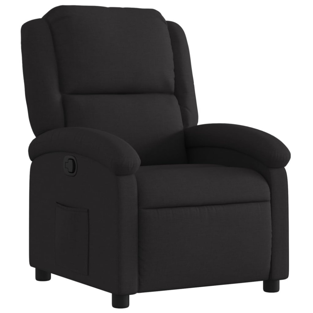 vidaXL Fotoliu rabatabil, negru, material textil