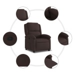 vidaXL Fotoliu rabatabil, maro închis, material textil