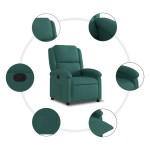 vidaXL Fotoliu rabatabil, verde închis, material textil vidaXL Fotoliu rabatabil, verde închis, material textil
